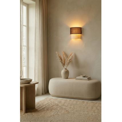 Brilagi - LED-seinävalaisin BOHO ECO 1xE27/10W/230V ruskea/kerma