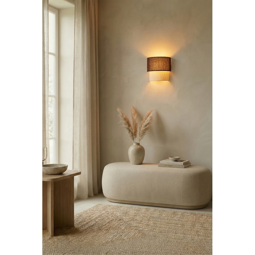 Brilagi - LED-seinävalaisin BOHO ECO 1xE27/10W/230V ruskea/kerma