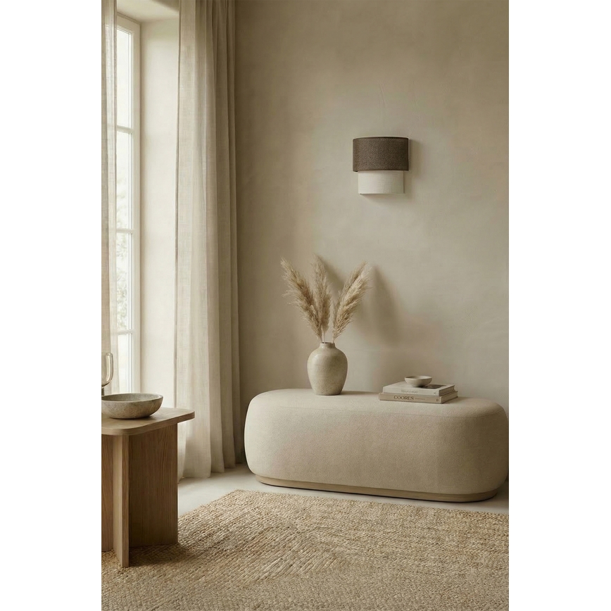 Brilagi - LED-seinävalaisin BOHO ECO 1xE27/10W/230V ruskea/kerma