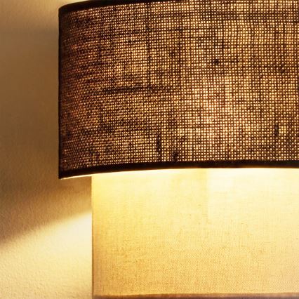 Brilagi - LED-seinävalaisin BOHO ECO 1xE27/10W/230V ruskea/kerma
