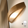 Brilagi - LED-seinävalaisin CARVALHO 1xE27/15W/230V tammi