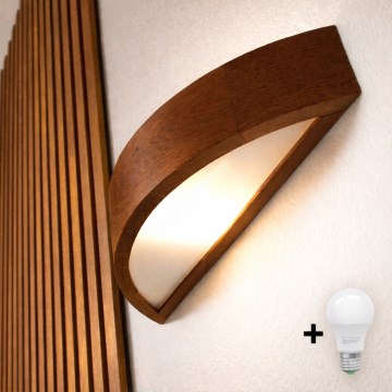 Brilagi - LED-seinävalaisin CARVALHO 1xE27/15W/230V tammi-kirsikka