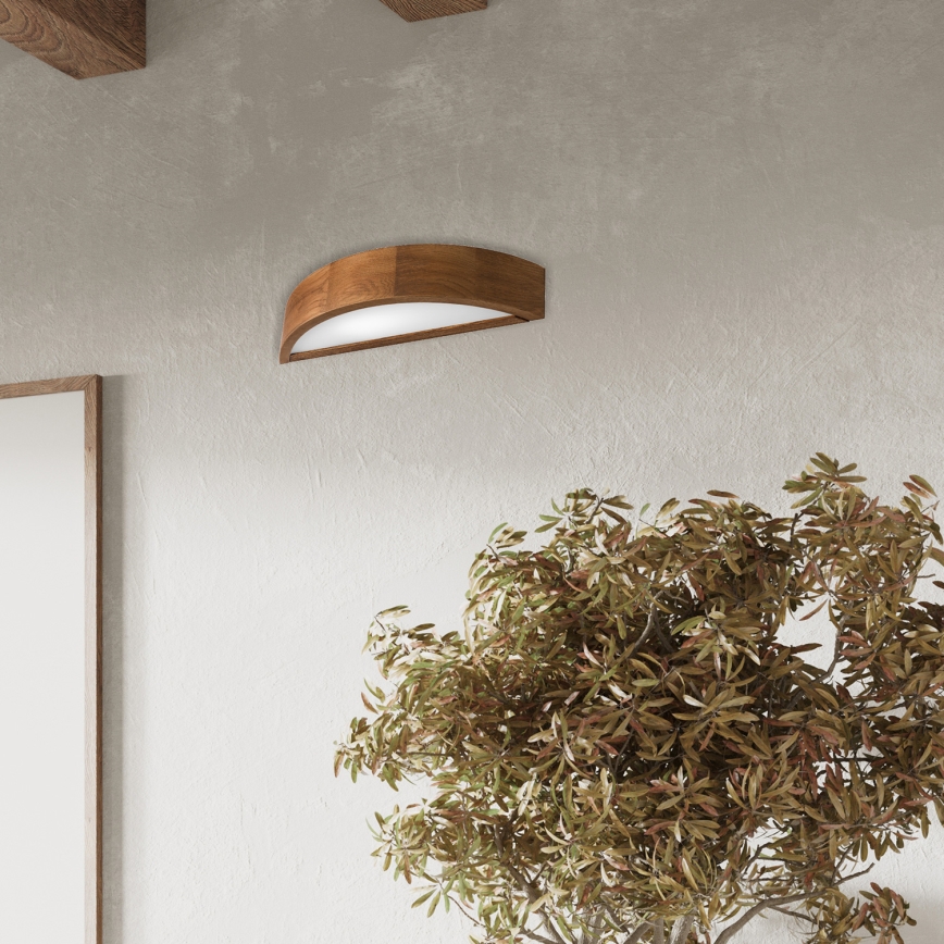 Brilagi - LED-seinävalaisin CARVALHO 1xE27/15W/230V tammi-kirsikka