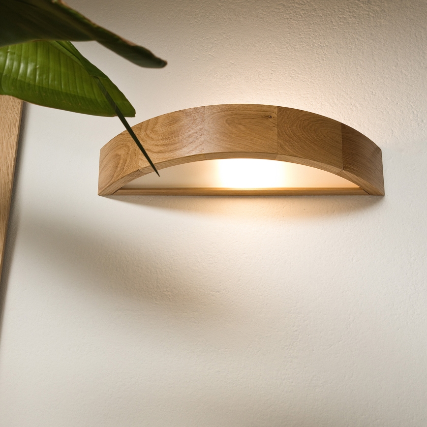 Brilagi - LED-seinävalaisin CARVALHO 1xE27/60W/230V tammi