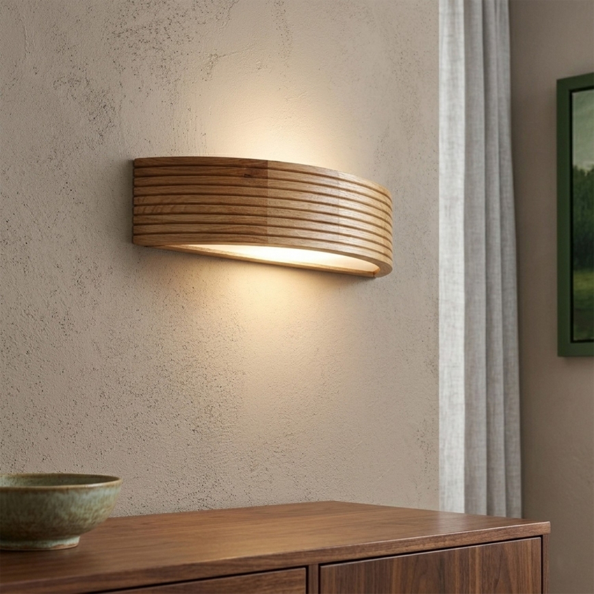Brilagi - LED-seinävalaisin CARVALHO MODERN 1xE27/60W/230V tammi