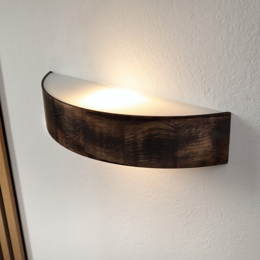 Brilagi - LED-seinävalaisin CARVALHO SMOKEY 1xE27/60W/230V tammi