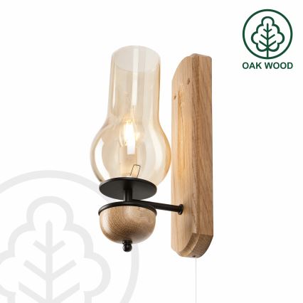 Brilagi - LED Seinävalaisin COTTAGE 1xE14/40W/230V tammi/ruskea