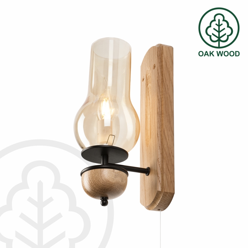 Brilagi - LED Seinävalaisin COTTAGE 1xE14/40W/230V tammi/ruskea