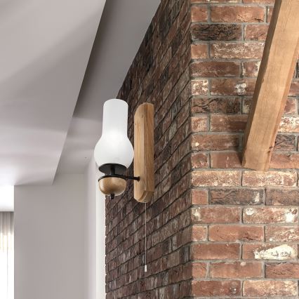 Brilagi - LED Seinävalaisin COTTAGE 1xE14/40W/230V tammi/valkoinen