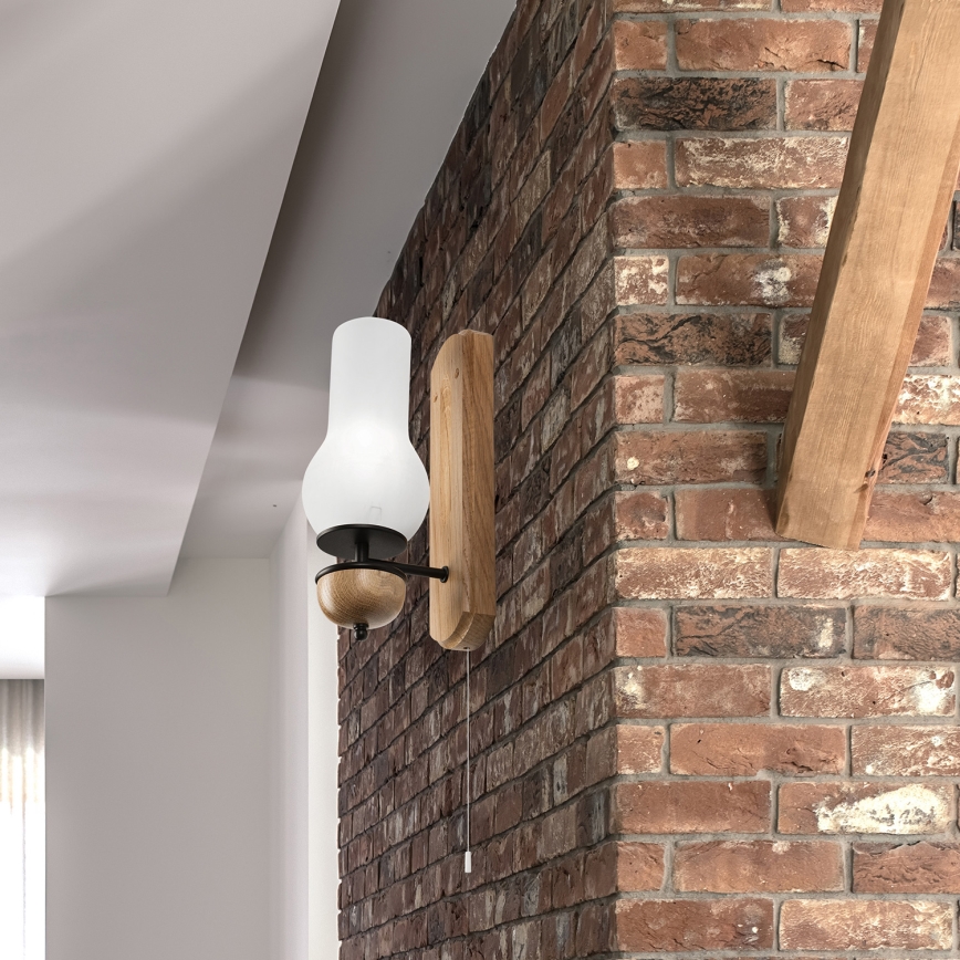 Brilagi - LED Seinävalaisin COTTAGE 1xE14/40W/230V tammi/valkoinen