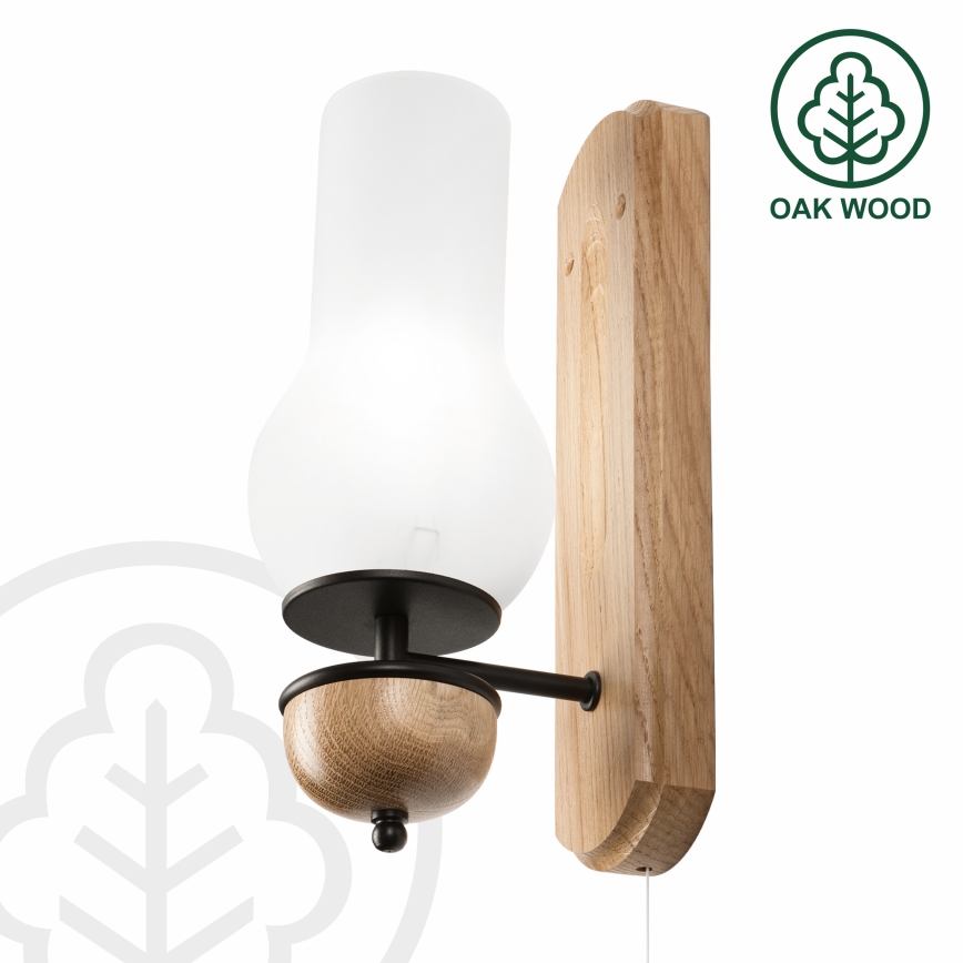 Brilagi - LED Seinävalaisin COTTAGE 1xE14/40W/230V tammi/valkoinen