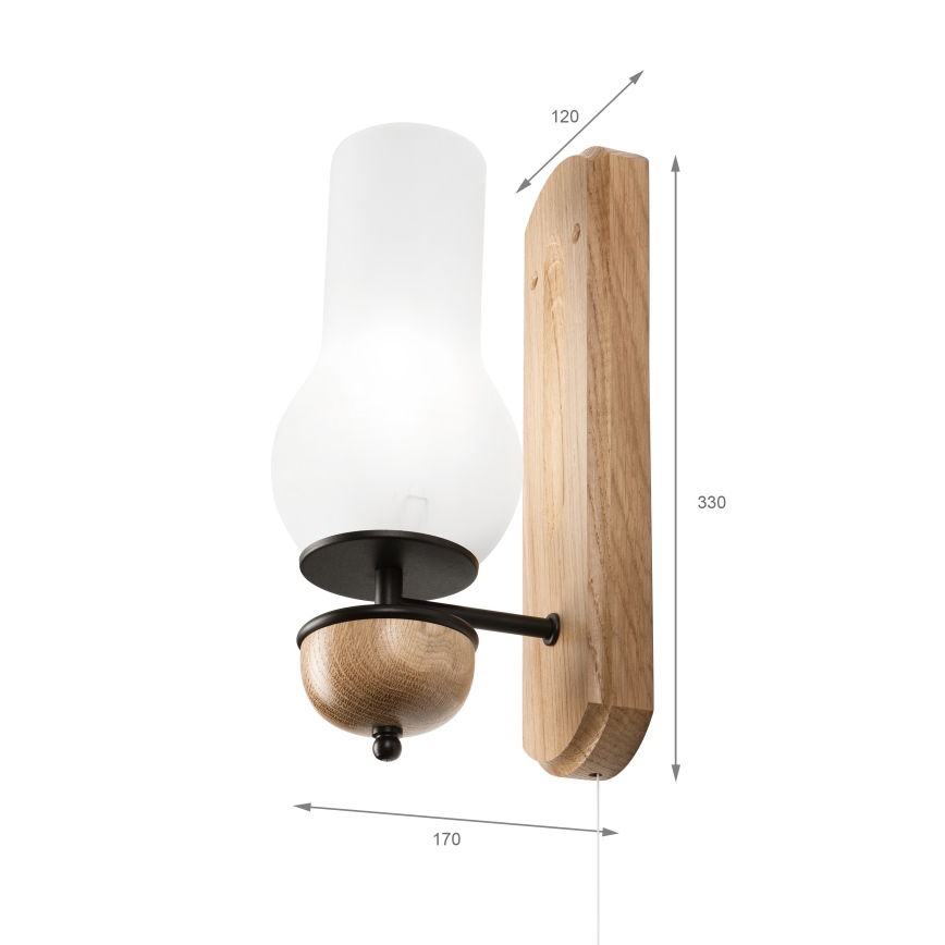 Brilagi - LED Seinävalaisin COTTAGE 1xE14/40W/230V tammi/valkoinen