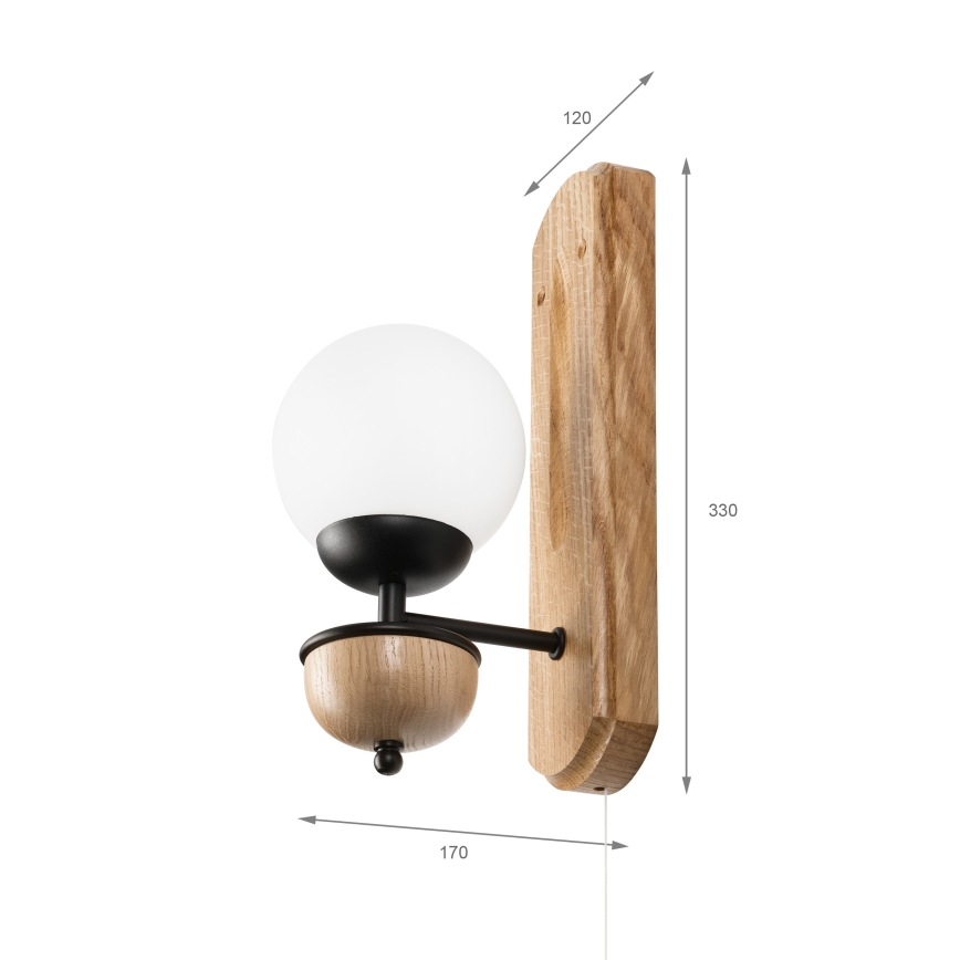 Brilagi - LED Seinävalaisin COTTAGE 1xG9/40W/230V tammi/valkoinen