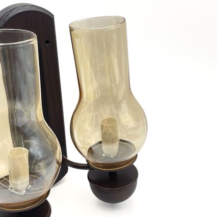 Brilagi - LED Seinävalaisin COTTAGE 2xE14/40W/230V pyökki/ruskea