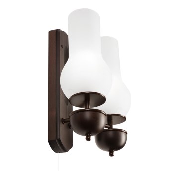 Brilagi - LED Seinävalaisin COTTAGE 2xE14/40W/230V pyökki/valkoinen