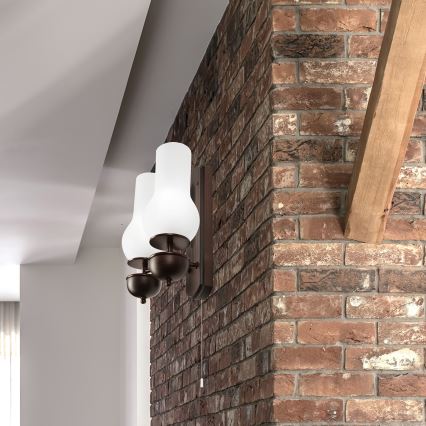 Brilagi - LED Seinävalaisin COTTAGE 2xE14/40W/230V pyökki/valkoinen