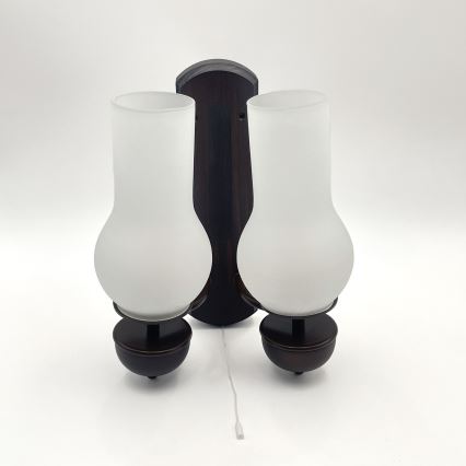 Brilagi - LED Seinävalaisin COTTAGE 2xE14/40W/230V pyökki/valkoinen