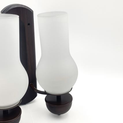 Brilagi - LED Seinävalaisin COTTAGE 2xE14/40W/230V pyökki/valkoinen