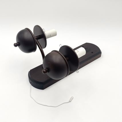 Brilagi - LED Seinävalaisin COTTAGE 2xE14/40W/230V pyökki/valkoinen