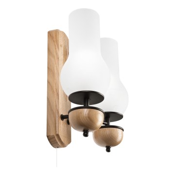 Brilagi - LED Seinävalaisin COTTAGE 2xE14/40W/230V tammi/valkoinen