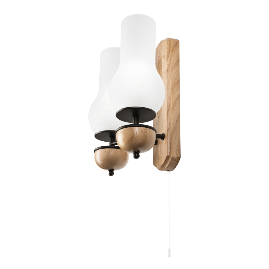 Brilagi - LED Seinävalaisin COTTAGE 2xE14/40W/230V tammi/valkoinen