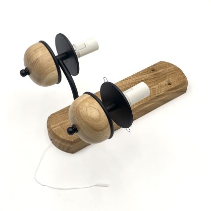 Brilagi - LED Seinävalaisin COTTAGE 2xE14/40W/230V tammi/valkoinen