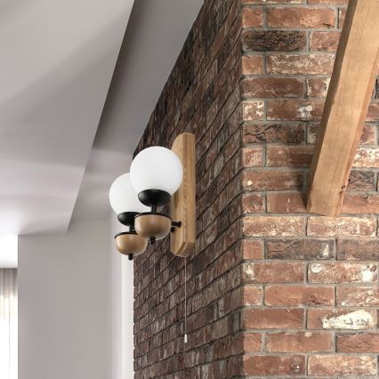 Brilagi - LED Seinävalaisin COTTAGE 2xG9/40W/230V tammi/valkoinen