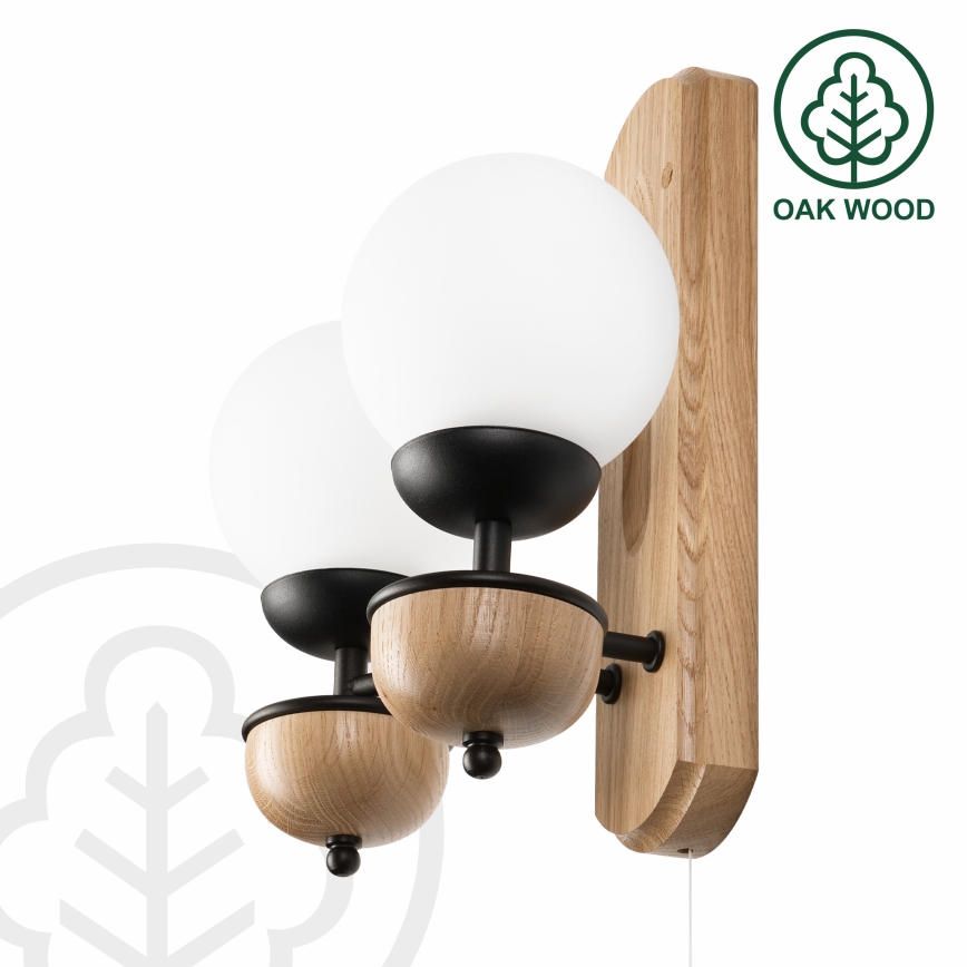 Brilagi - LED Seinävalaisin COTTAGE 2xG9/40W/230V tammi/valkoinen