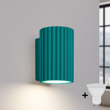 Brilagi - LED-seinävalaisin CRESTO 1xGU10/10W/230V 10 cm turkoosi