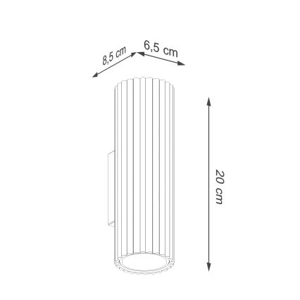 Brilagi - LED-seinävalaisin CRESTO 2xGU10/10W/230V 20 cm burgundinpunainen