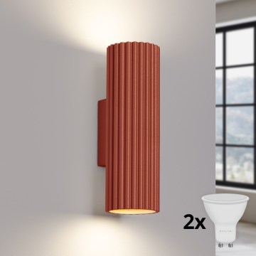 BRILAGI - LED-seinävalaisin CRESTO 2xGU10/10W/230V 20 cm oranssi