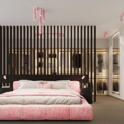 Brilagi - LED-seinävalaisin CRESTO 2xGU10/10W/230V 30 cm vaaleanpunainen