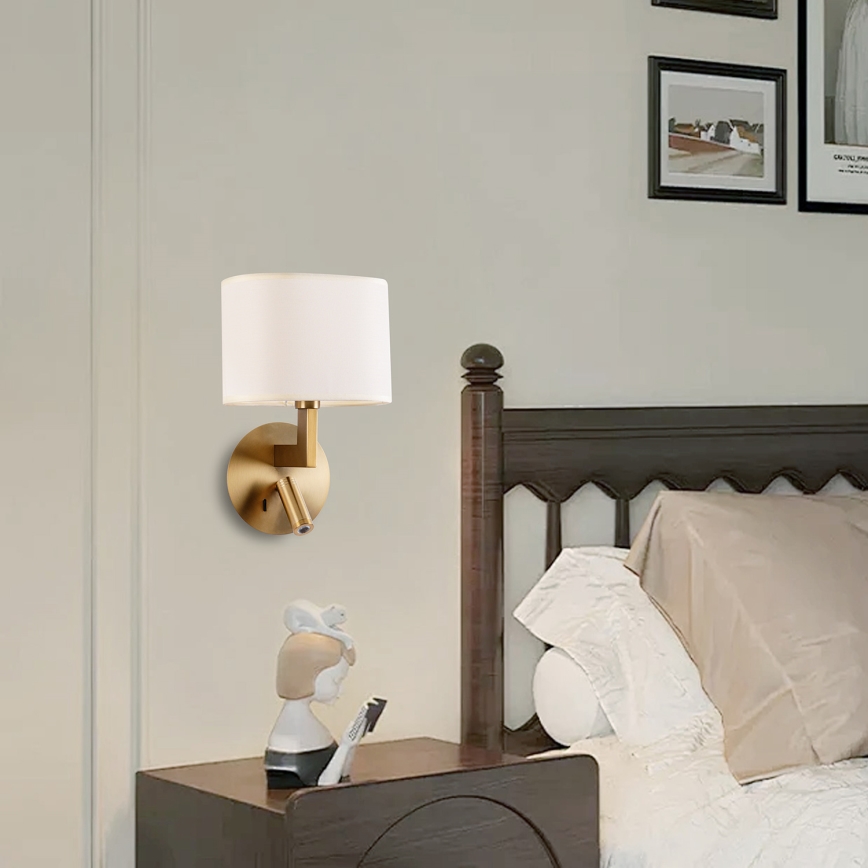 Brilagi - LED-seinävalaisin DAYA 1xE14/40W/230V + LED/3W kerma/kulta