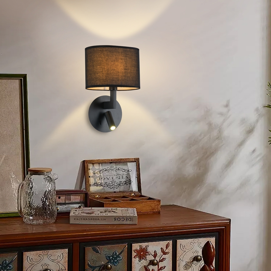 Brilagi - LED-seinävalaisin DAYA 1xE14/40W/230V + LED/3W musta