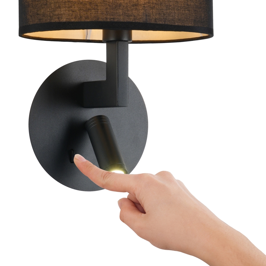 Brilagi - LED-seinävalaisin DAYA 1xE14/40W/230V + LED/3W musta