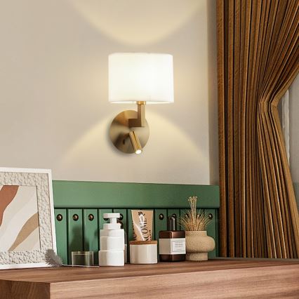 Brilagi - LED-seinävalaisin DAYA 1xE14/40W/230V + LED/3W valkoinen/mattakromi