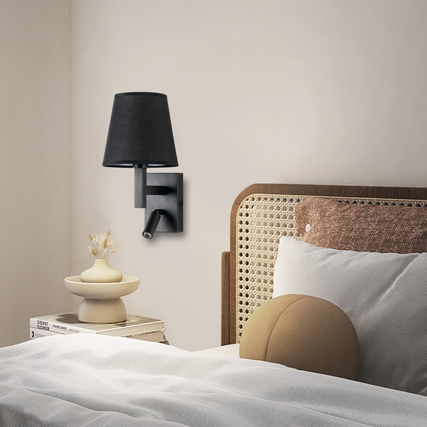 Brilagi - LED-seinävalaisin DEYA 1xE14/40W/230V + LED/3W musta