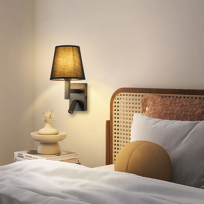 Brilagi - LED-seinävalaisin DEYA 1xE14/40W/230V + LED/3W musta