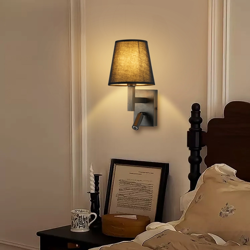 Brilagi - LED-seinävalaisin DEYA 1xE14/40W/230V + LED/3W musta