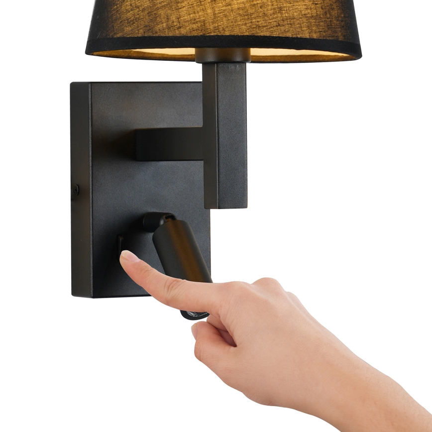 Brilagi - LED-seinävalaisin DEYA 1xE14/40W/230V + LED/3W musta