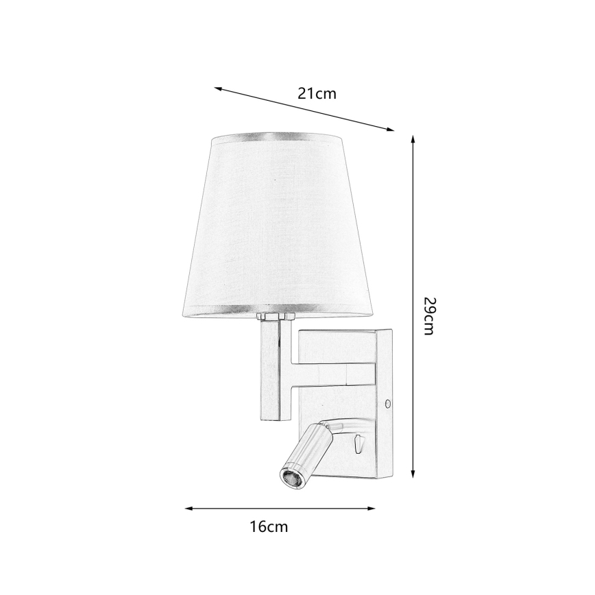 Brilagi - LED-seinävalaisin DEYA 1xE14/40W/230V + LED/3W pellava/kulta