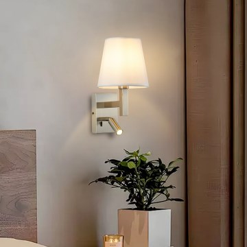 Brilagi - LED-seinävalaisin DEYA 1xE14/40W/230V + LED/3W valkoinen/mattakromi