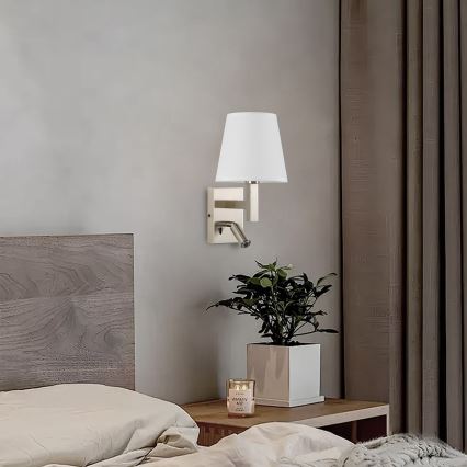 Brilagi - LED-seinävalaisin DEYA 1xE14/40W/230V + LED/3W valkoinen/mattakromi