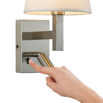 Brilagi - LED-seinävalaisin DEYA 1xE14/40W/230V + LED/3W valkoinen/mattakromi