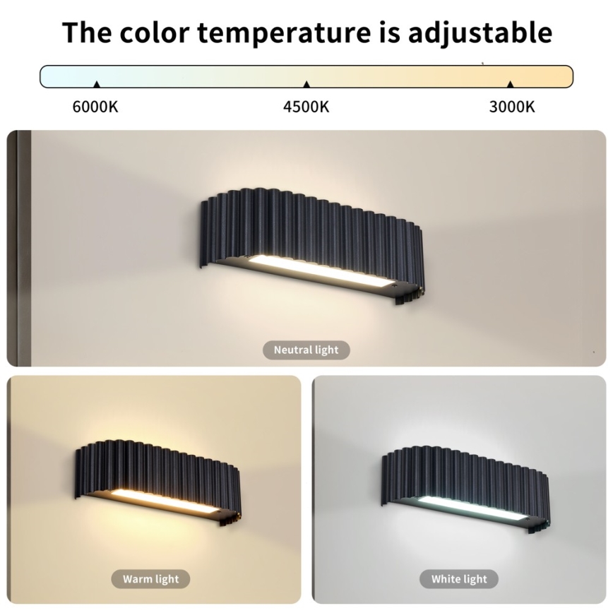 BRILAGI - LED-seinävalaisin FALCON MODERN LED/10W/230V 30 cm 3000/4500/6000K musta