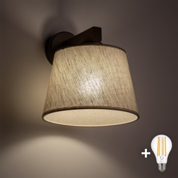 BRILAGI - LED-seinävalaisin LATTE 1xE27/15W/230V mänty/beige