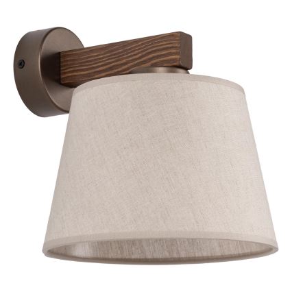 BRILAGI - LED-seinävalaisin LATTE 1xE27/15W/230V mänty/beige