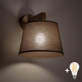 BRILAGI - LED-seinävalaisin LATTE SABIA 1xE27/15W/230V mänty/ruskea