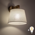 BRILAGI - LED-seinävalaisin LATTE SABIA 1xE27/15W/230V mänty/valkoinen