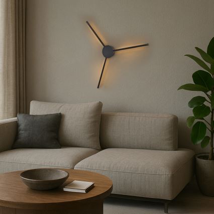 Brilagi - LED-seinävalaisin LUGO TRE LED/14W/230V musta